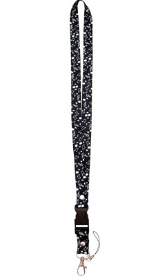 lanyard black white notes