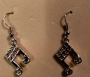 E22-silver and rhinesstone double note