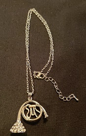 N24-silver french horn with rhinestones